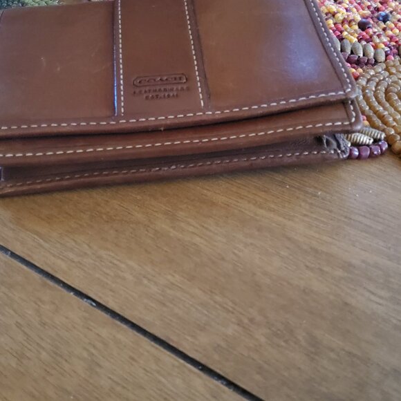 Vintage Coach Hamilton Leatherware Bifold credit Card Holder in Mocha - Picture 5 of 5